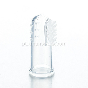 Escova de dente de silicone para dedo de bebê Escova de dente dupla face
